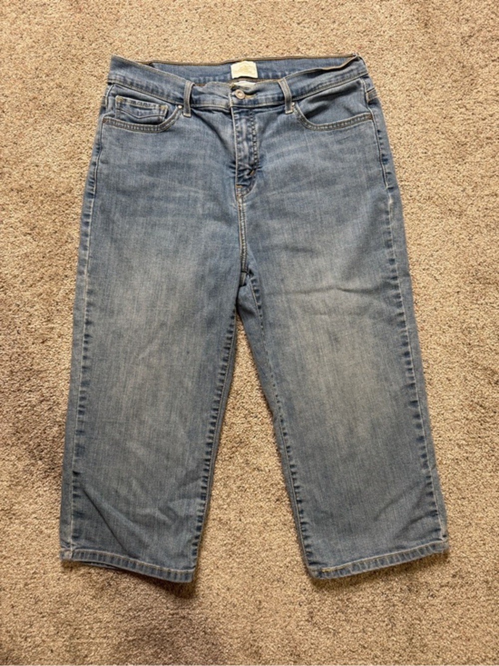 Levi's 512 light blue denim jean capri vintage signature 14 slim